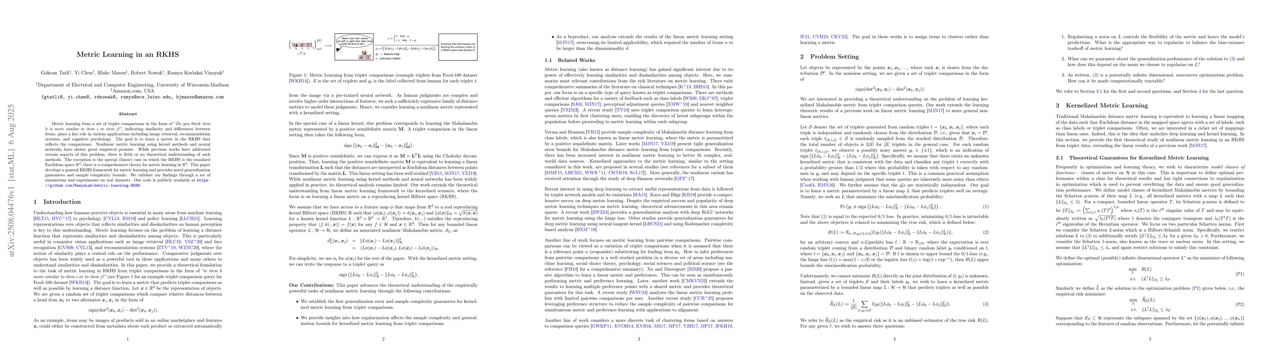 Thumbnail for Metric Learning in an RKHS