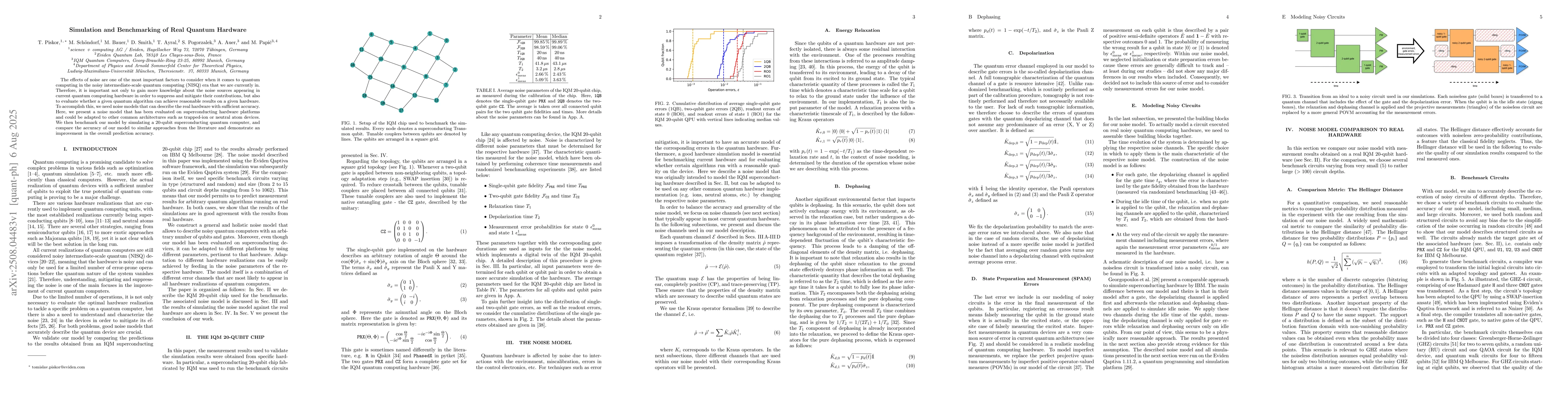 Thumbnail for Simulation and Benchmarking of Real Quantum Hardware