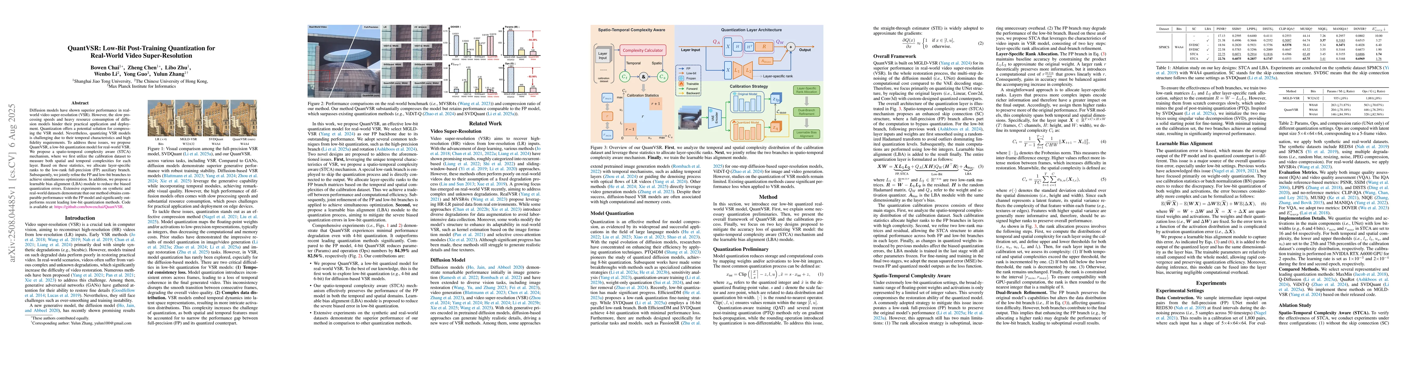 Thumbnail for QuantVSR: Low-Bit Post-Training Quantization for Real-World Video
  Super-Resolution