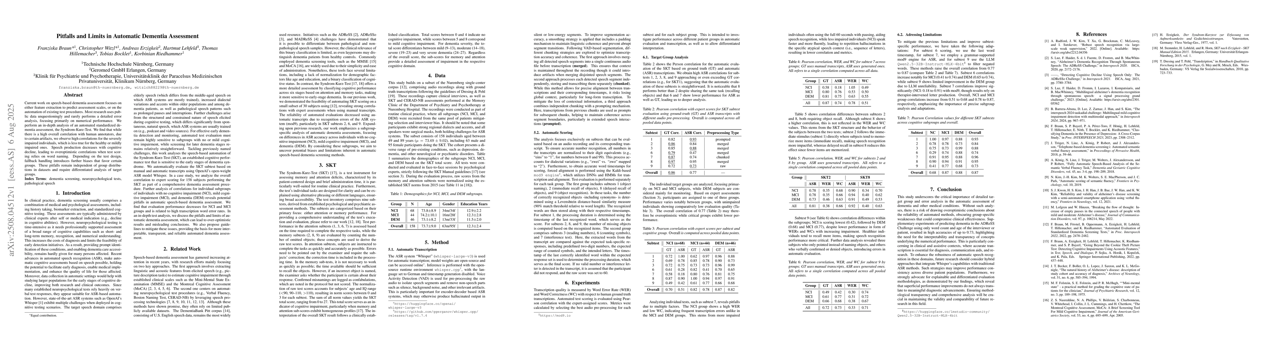 Thumbnail for Pitfalls and Limits in Automatic Dementia Assessment