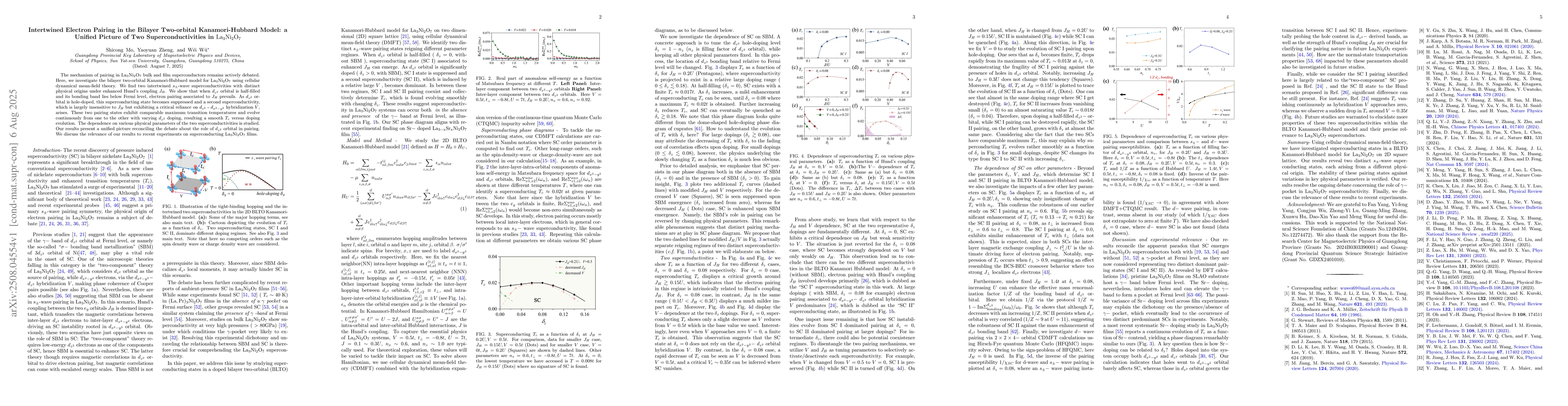 Thumbnail for Intertwined Electron pairing in the Bilayer Two-orbital Kanamori-Hubbard
  Model: a Unified Picture of Two Superconductivities in $\mathrm{La_3Ni_2O_7}$