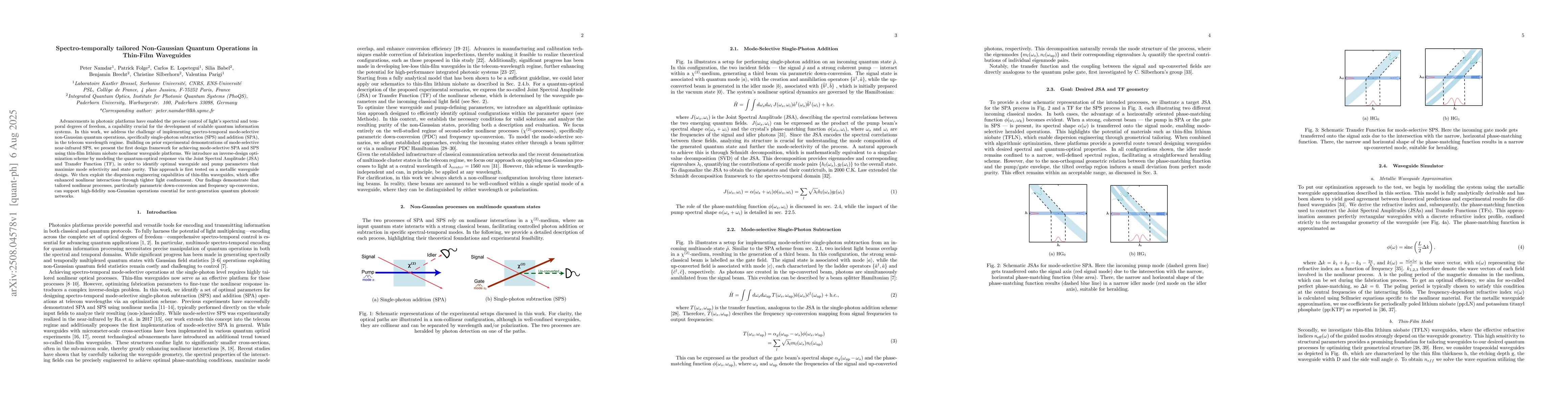 Thumbnail for Spectro-temporally tailored Non-Gaussian Quantum Operations in Thin-Film
  Waveguides