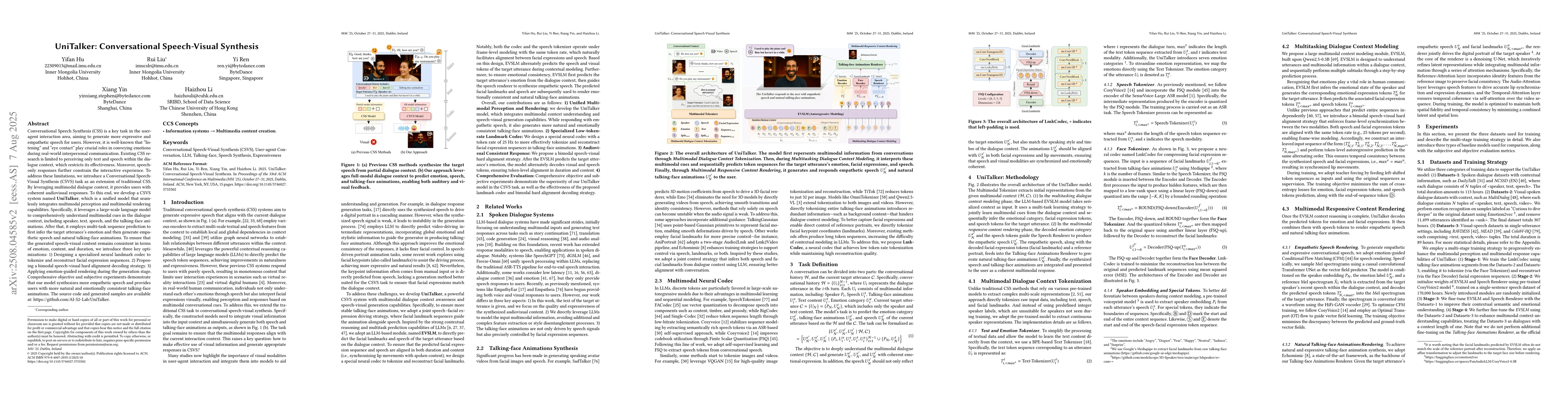 Thumbnail for UniTalker: Conversational Speech-Visual Synthesis