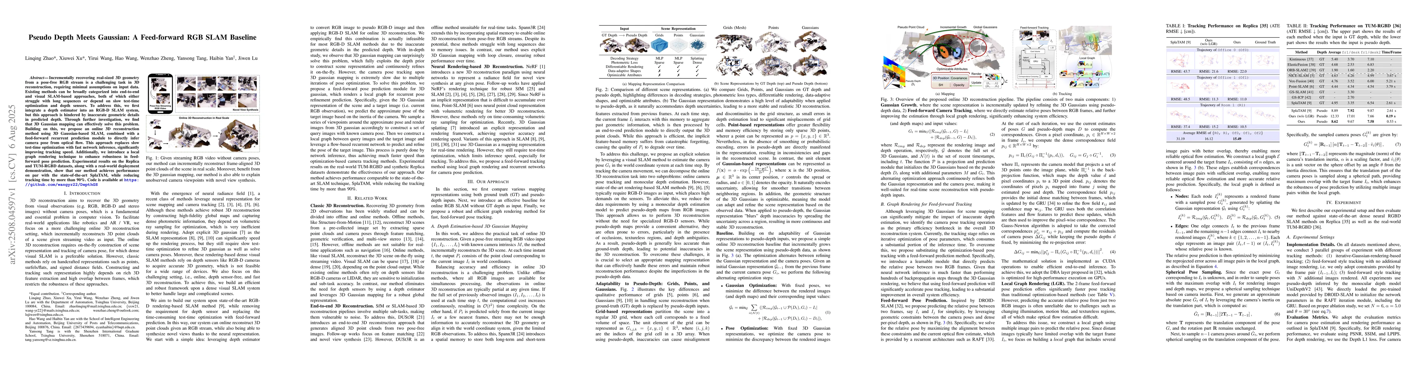 Thumbnail for Pseudo Depth Meets Gaussian: A Feed-forward RGB SLAM Baseline