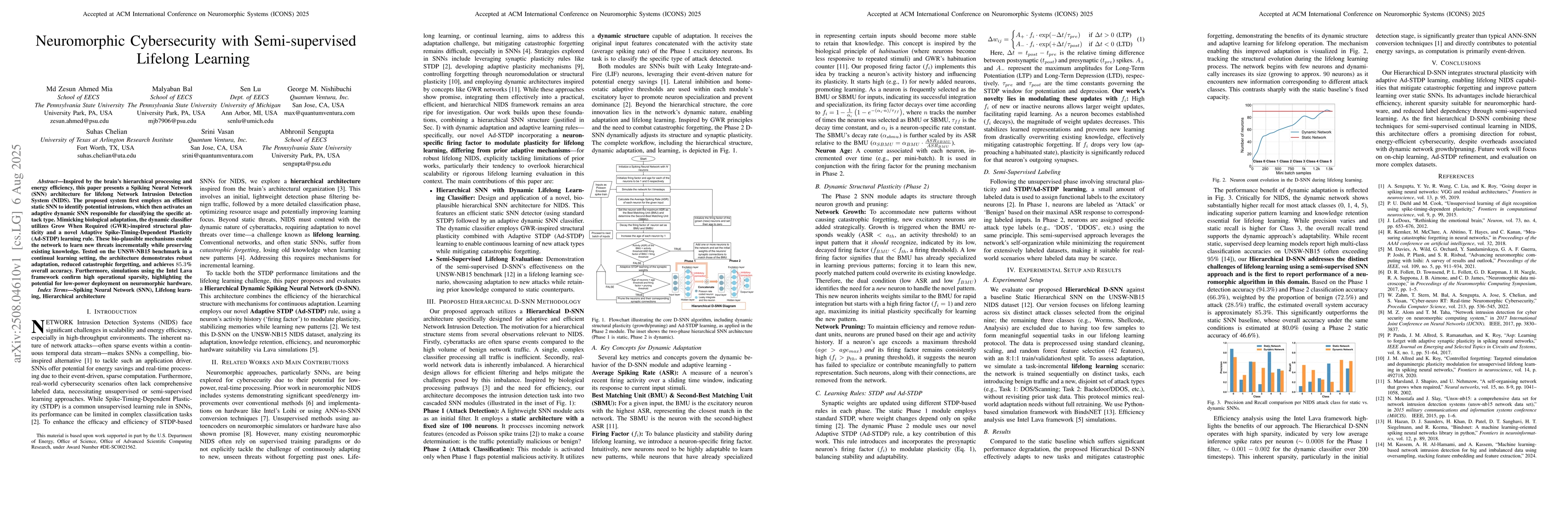 Thumbnail for Neuromorphic Cybersecurity with Semi-supervised Lifelong Learning