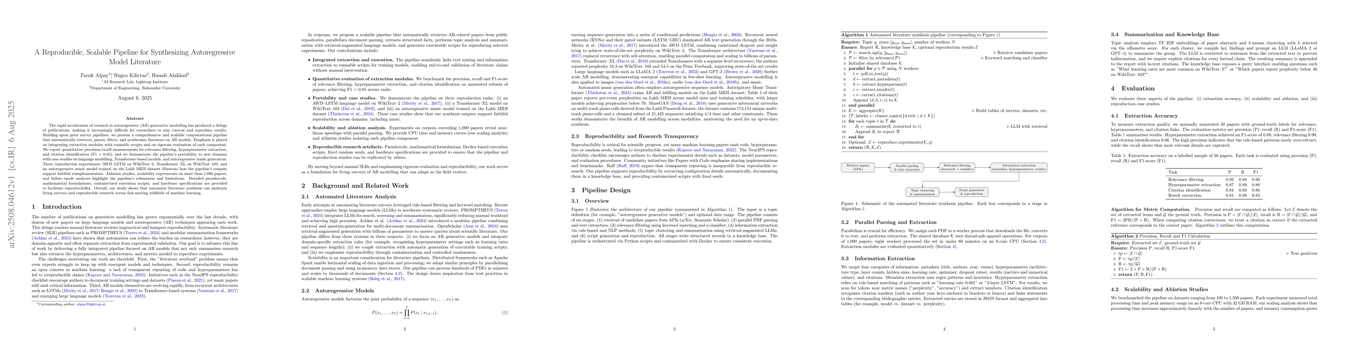 Thumbnail for A Reproducible, Scalable Pipeline for Synthesizing Autoregressive Model
  Literature