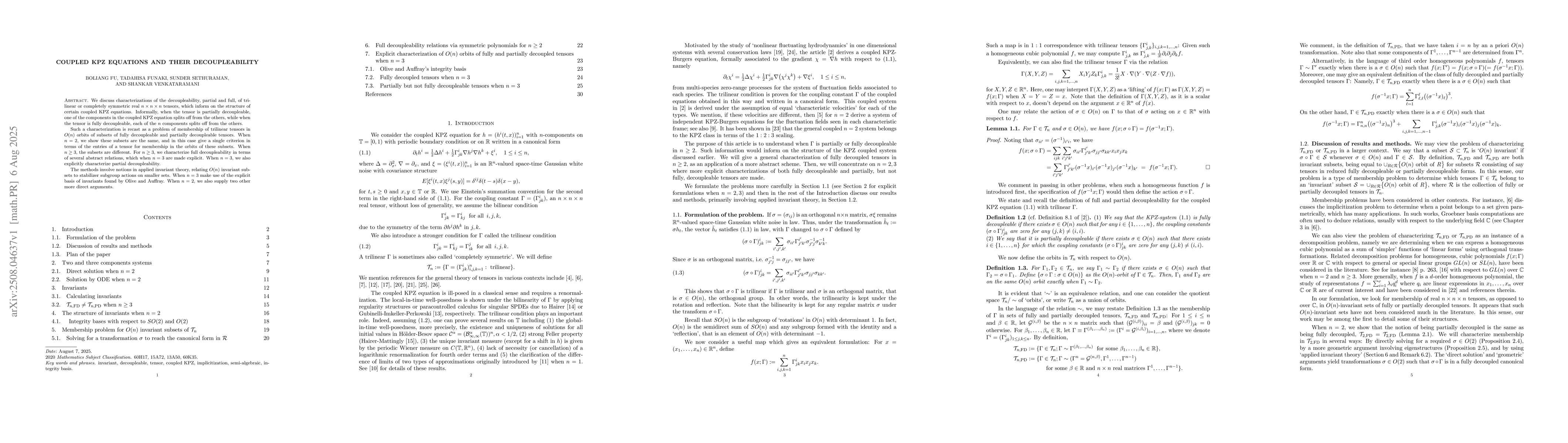 Thumbnail for Coupled KPZ equations and their decoupleability