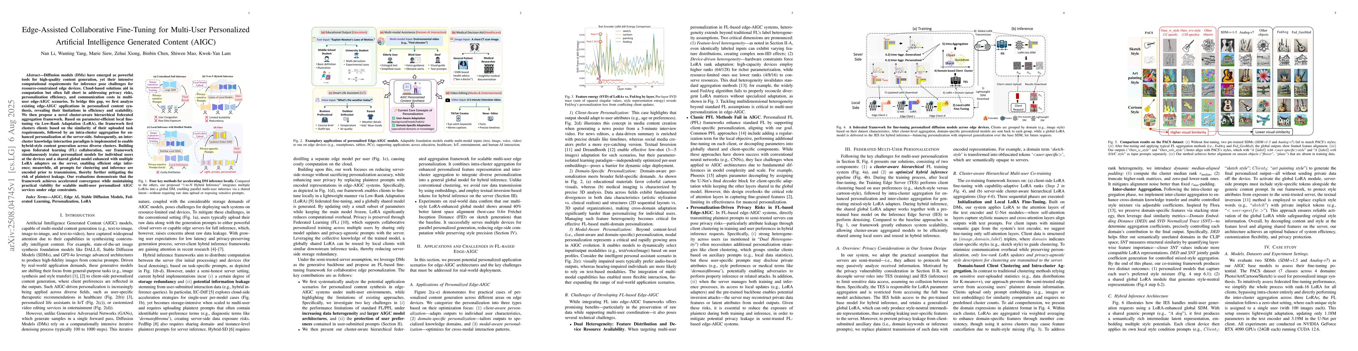 Thumbnail for Edge-Assisted Collaborative Fine-Tuning for Multi-User Personalized
  Artificial Intelligence Generated Content (AIGC)