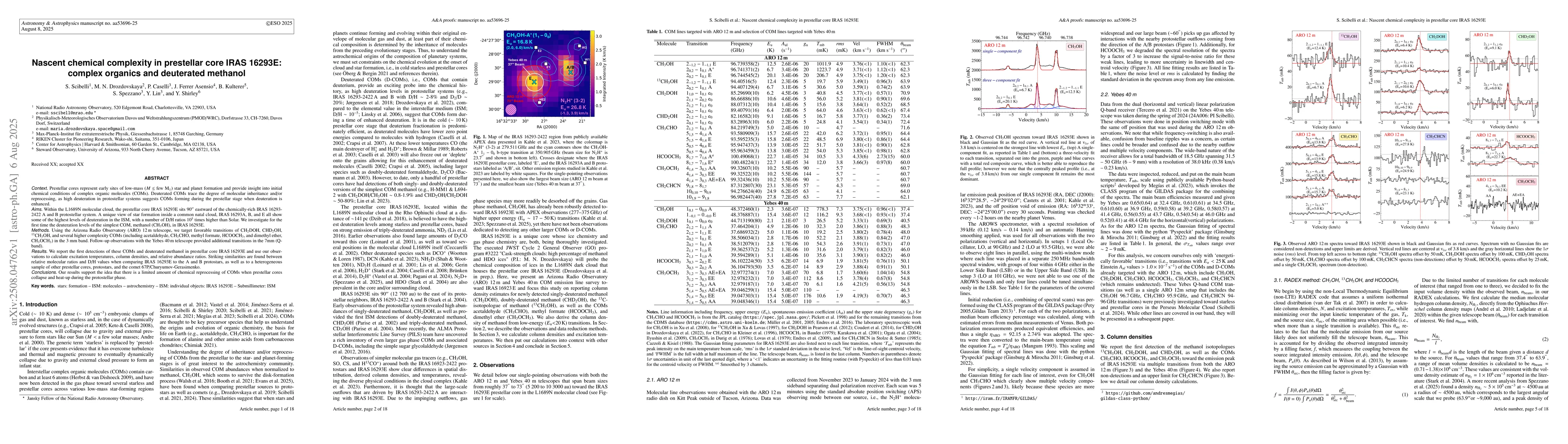 Thumbnail for Nascent chemical complexity in prestellar core IRAS 16293E: complex
  organics and deuterated methanol