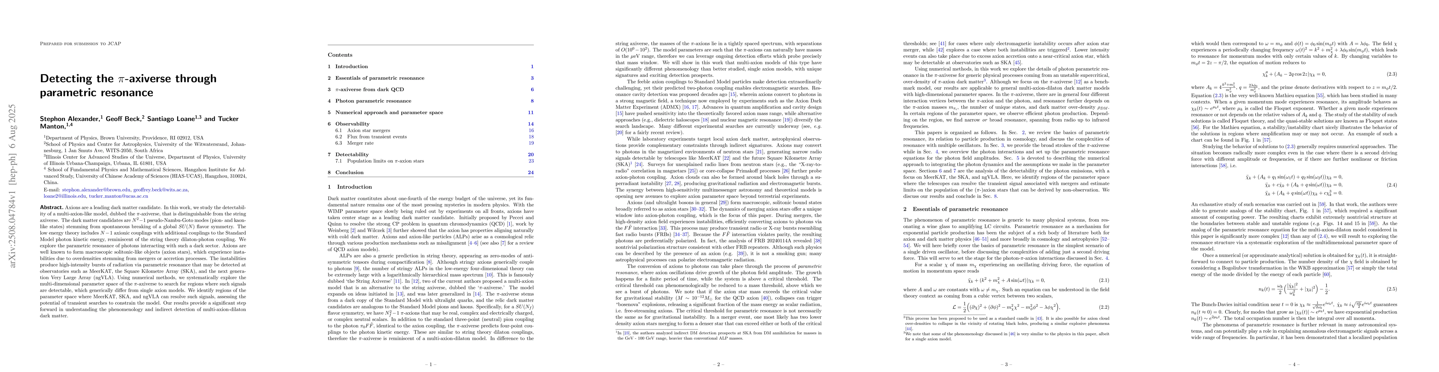 Thumbnail for Detecting the $π$-axiverse through parametric resonance