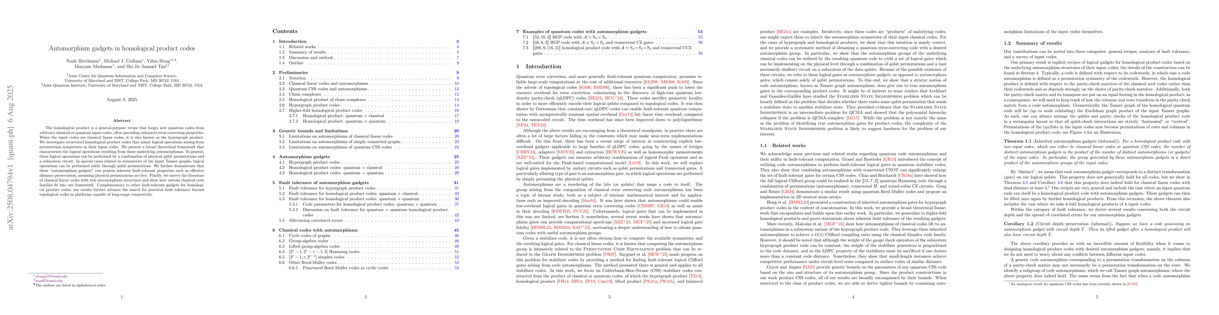 Thumbnail for Automorphism gadgets in homological product codes