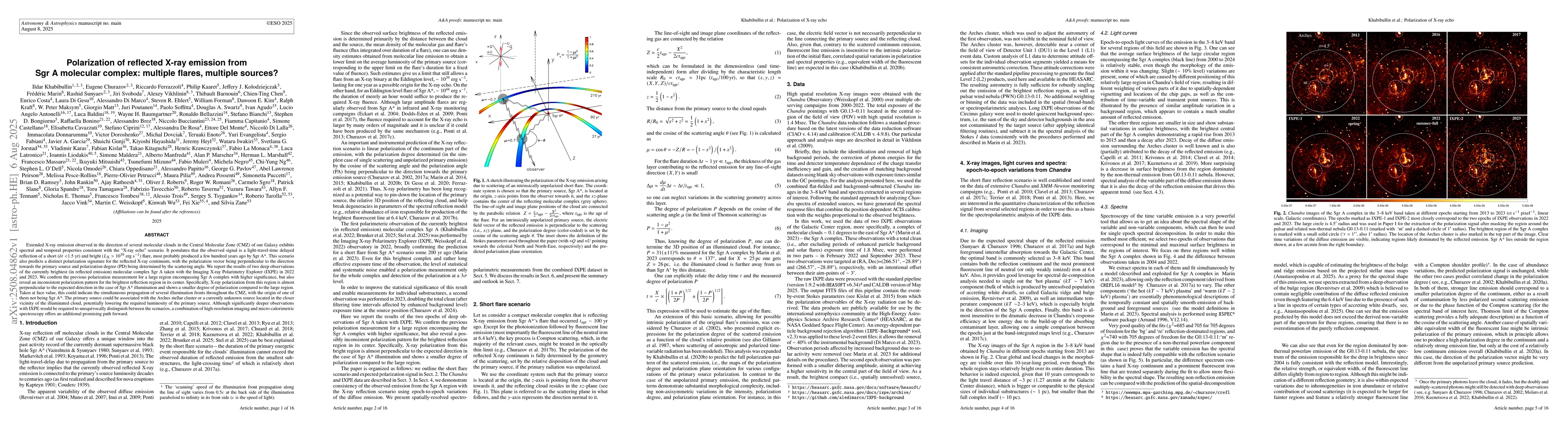 Thumbnail for Polarization of reflected X-ray emission from Sgr A molecular complex:
  multiple flares, multiple sources?