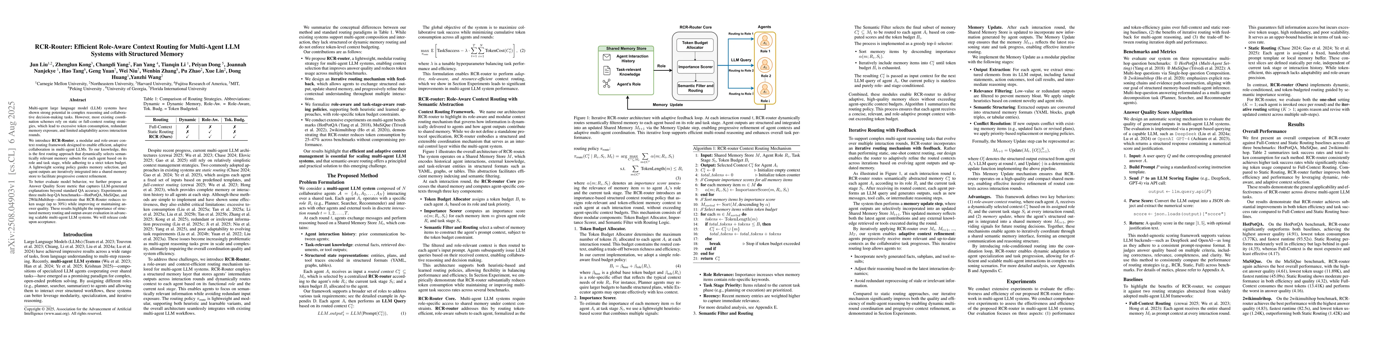 Thumbnail for RCR-Router: Efficient Role-Aware Context Routing for Multi-Agent LLM
  Systems with Structured Memory