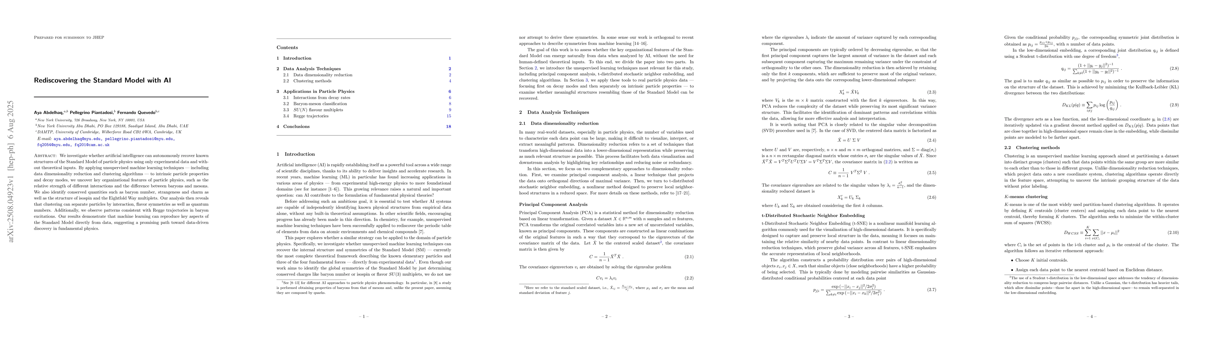 Thumbnail for Rediscovering the Standard Model with AI
