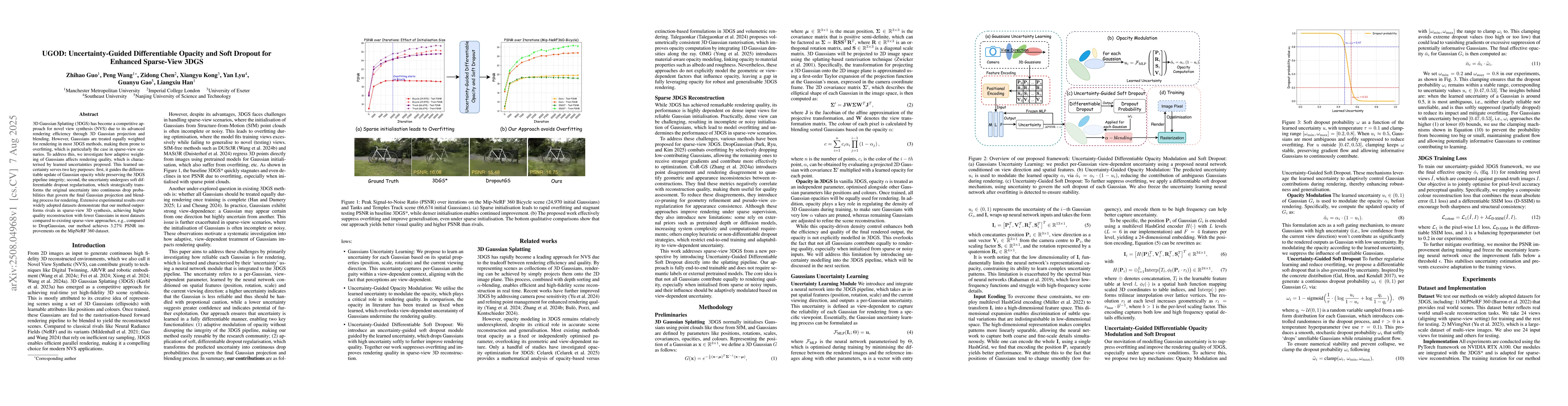 Thumbnail for UGOD: Uncertainty-Guided Differentiable Opacity and Soft Dropout for
  Enhanced Sparse-View 3DGS