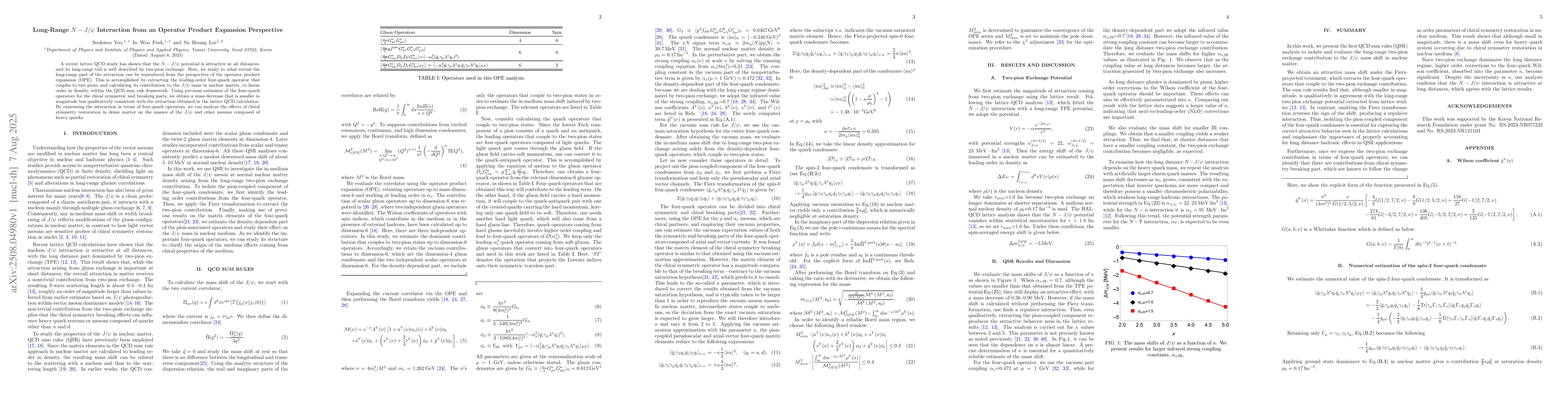 Thumbnail for Long-Range $N-J/ψ$ Interaction from an Operator Product Expansion
  Perspective