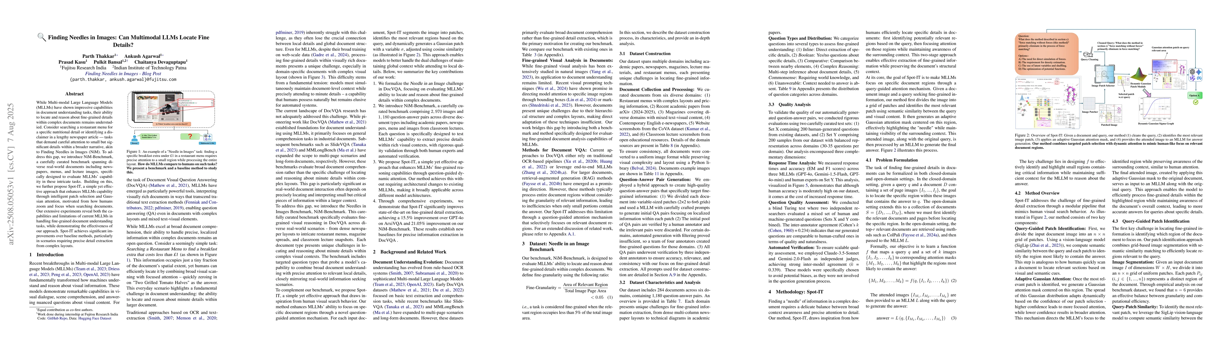 Thumbnail for Finding Needles in Images: Can Multimodal LLMs Locate Fine Details?