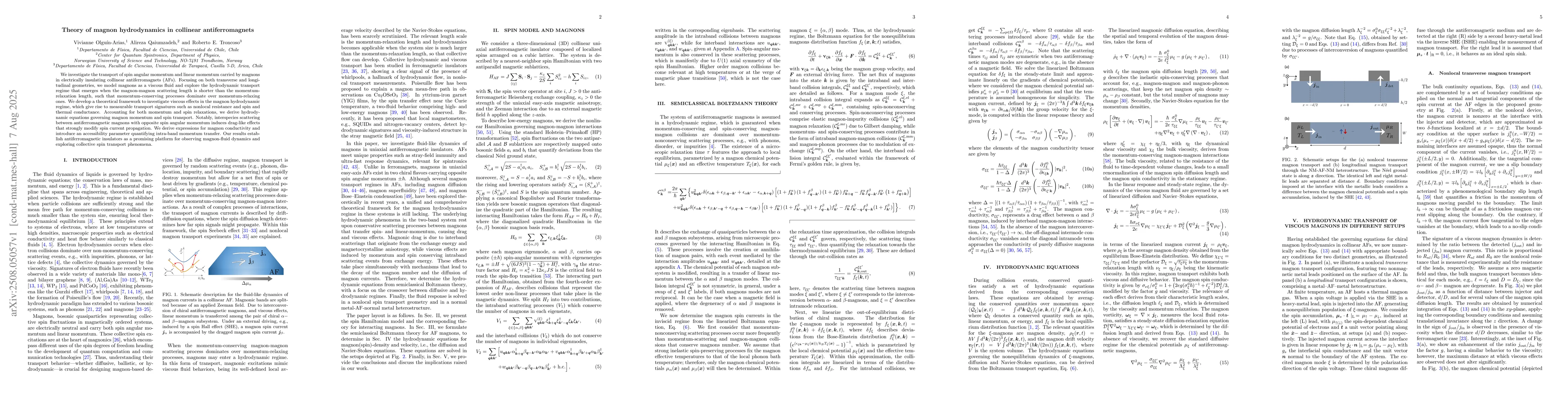 Thumbnail for Theory of magnon hydrodynamics in collinear antiferromagnets