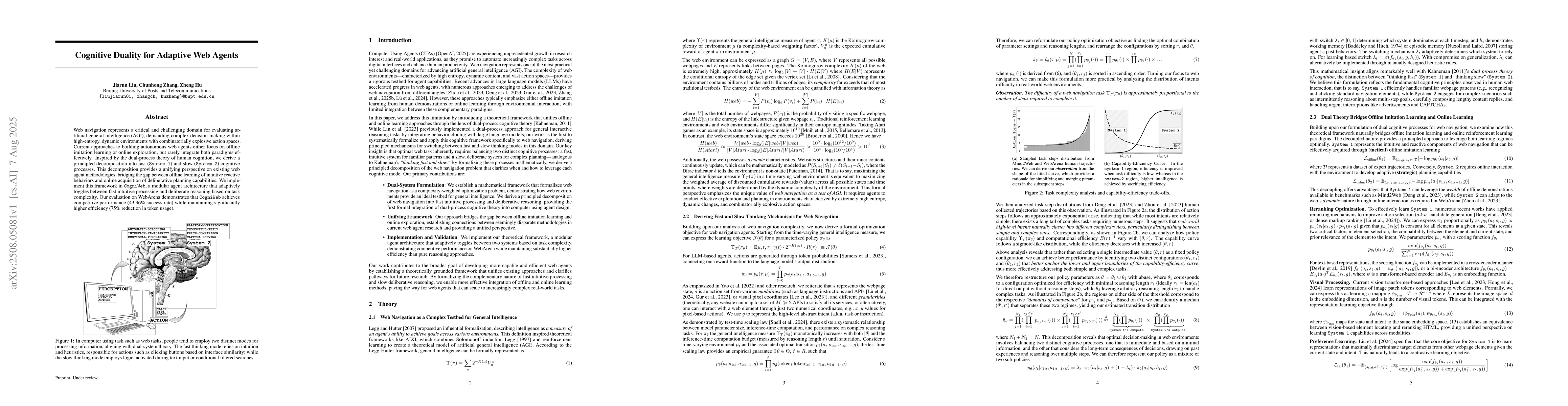 Thumbnail for Cognitive Duality for Adaptive Web Agents