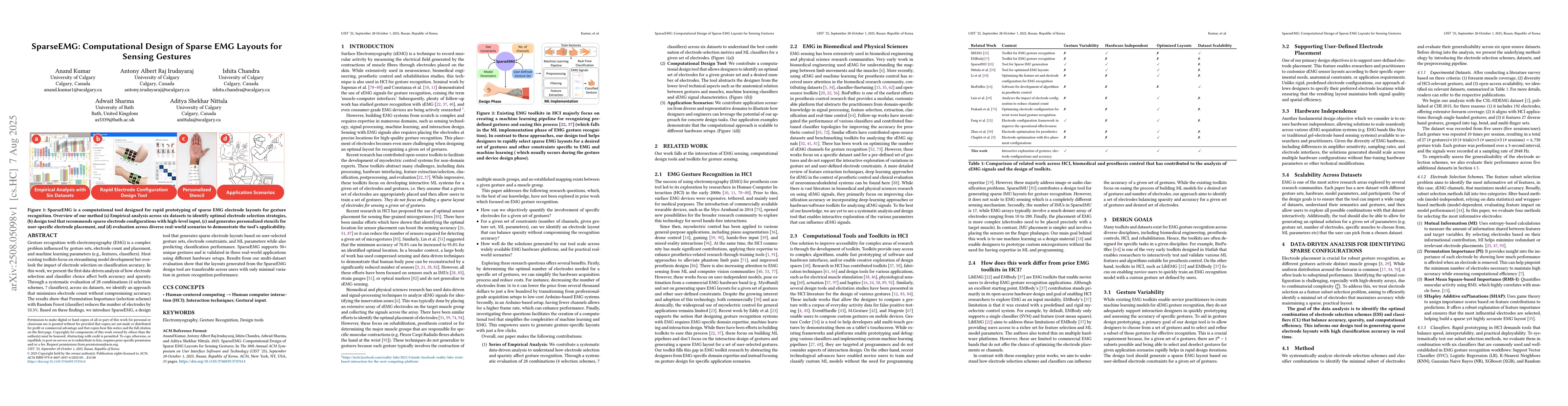 Thumbnail for SparseEMG: Computational Design of Sparse EMG Layouts for Sensing
  Gestures