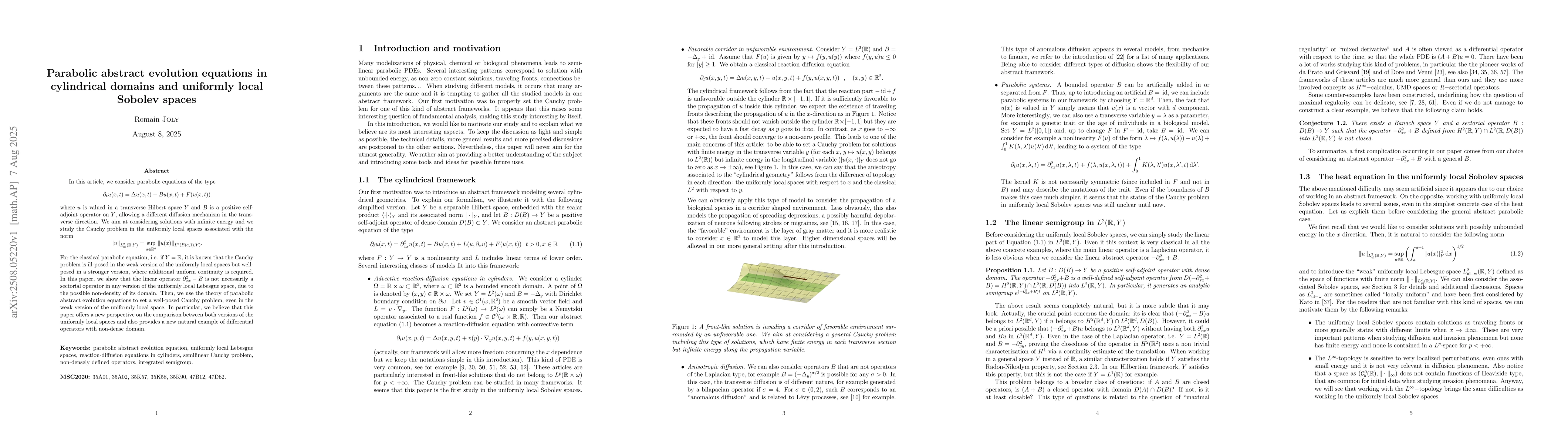 Thumbnail for Parabolic abstract evolution equations in cylindrical domains and
  uniformly local Sobolev spaces