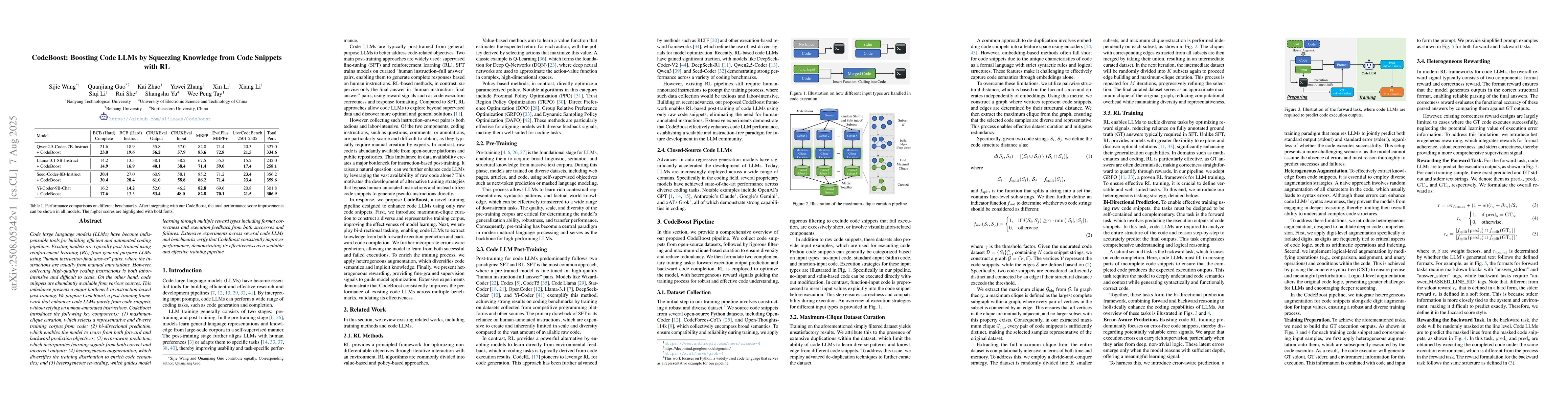 Thumbnail for CodeBoost: Boosting Code LLMs by Squeezing Knowledge from Code Snippets
  with RL