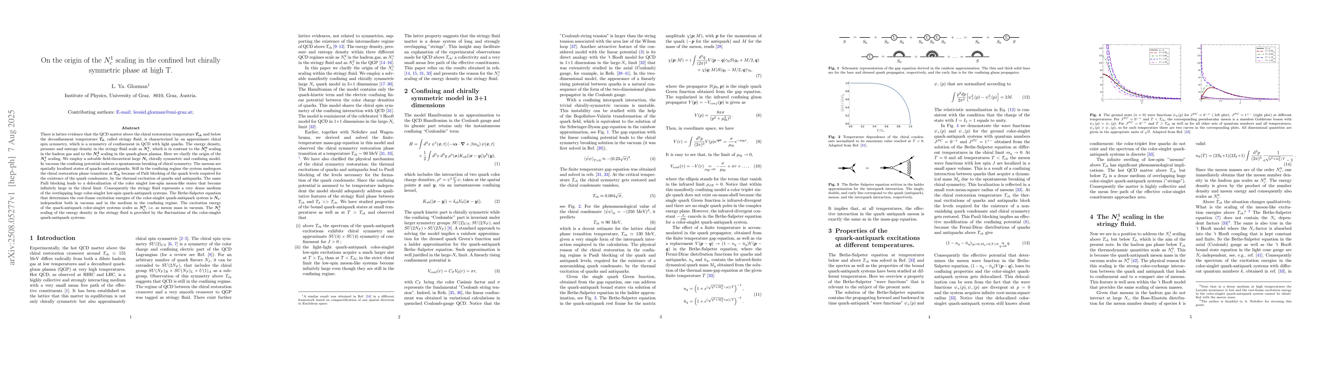 Thumbnail for On the origin of the $Nc^1$ scaling in the confined but chirally
  symmetric phase at high T