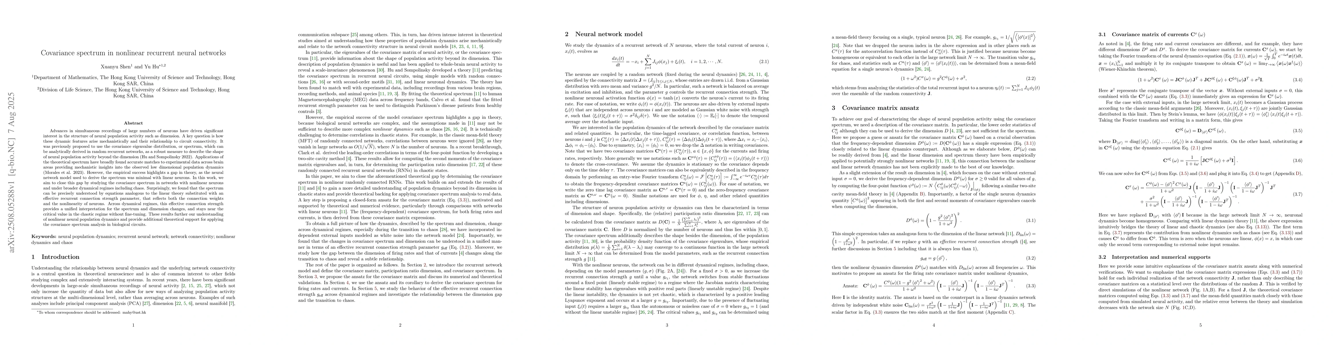 Thumbnail for Covariance spectrum in nonlinear recurrent neural networks