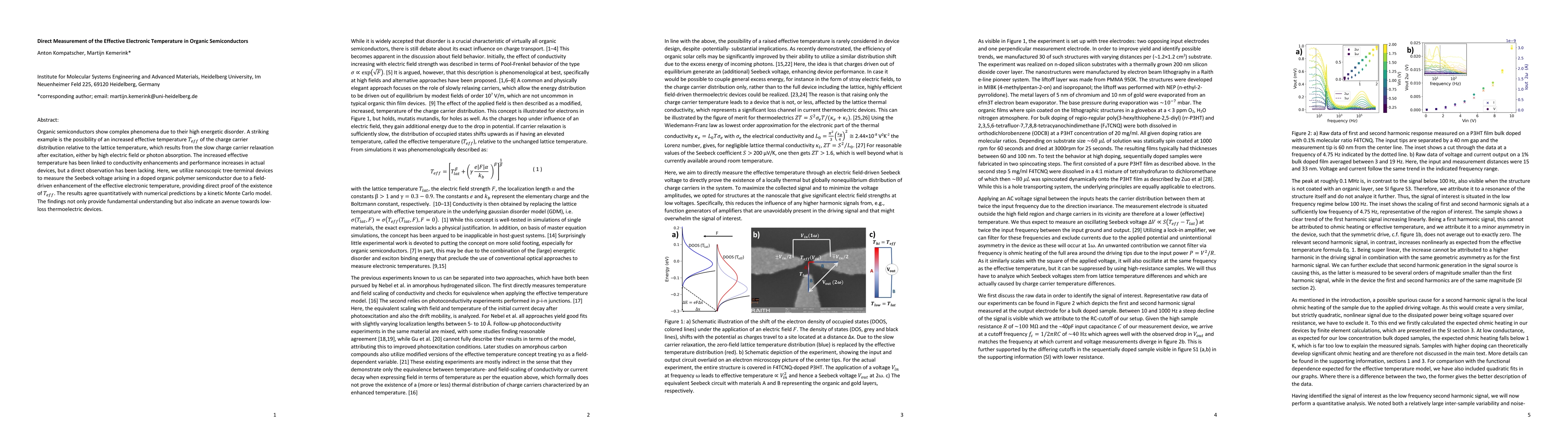 Thumbnail for Direct Measurement of the Effective Electronic Temperature in Organic
  Semiconductors