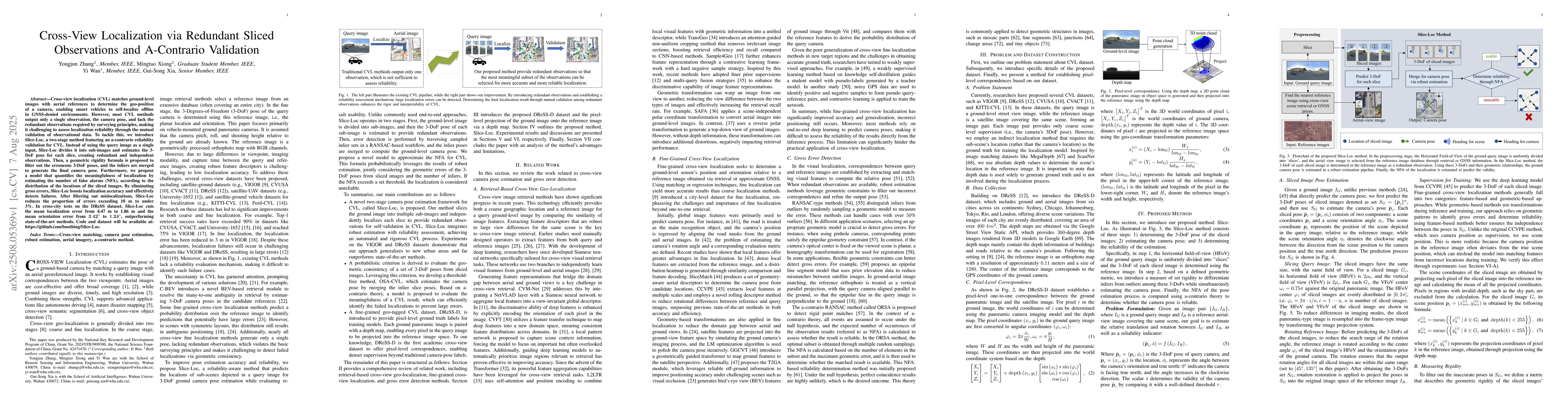 Thumbnail for Cross-View Localization via Redundant Sliced Observations and
  A-Contrario Validation