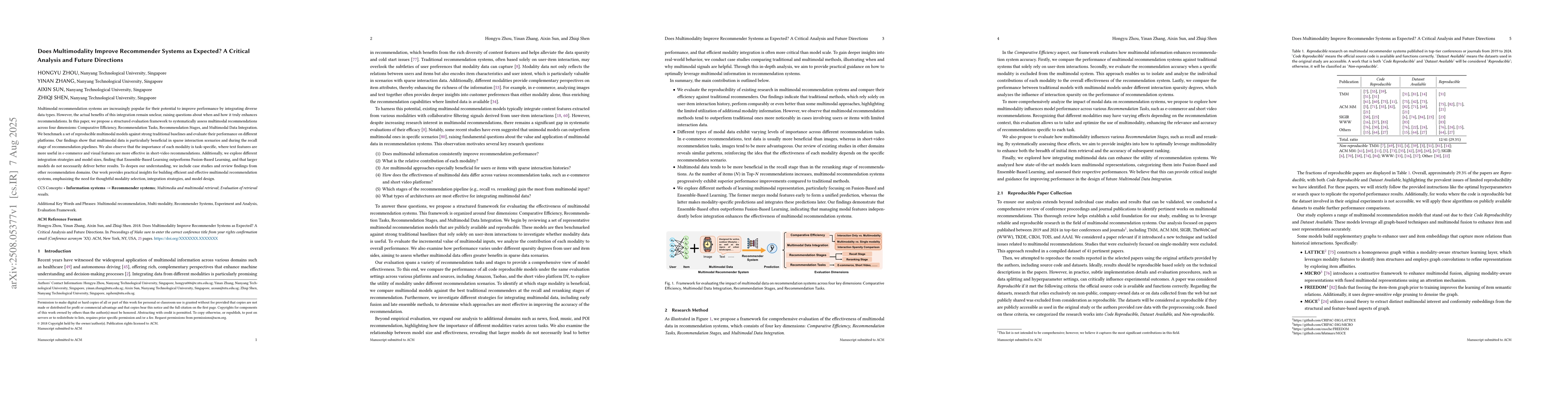 Thumbnail for Does Multimodality Improve Recommender Systems as Expected? A Critical
  Analysis and Future Directions