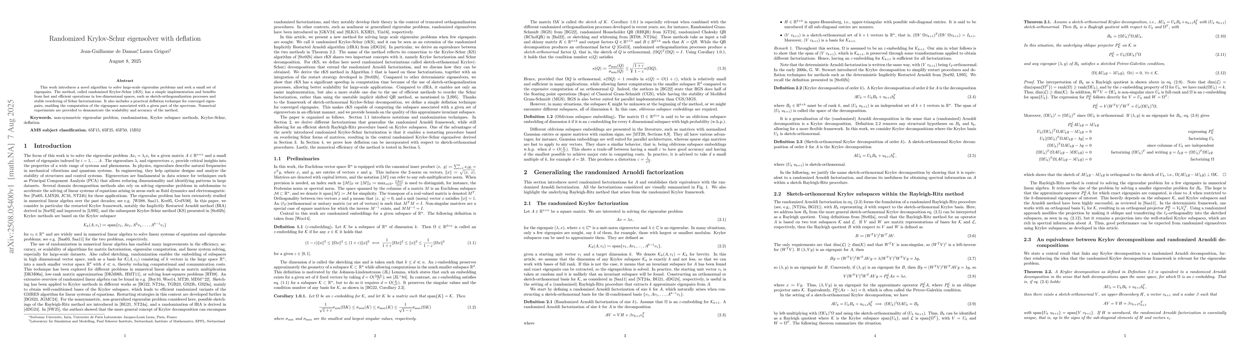 Thumbnail for Randomized Krylov-Schur eigensolver with deflation