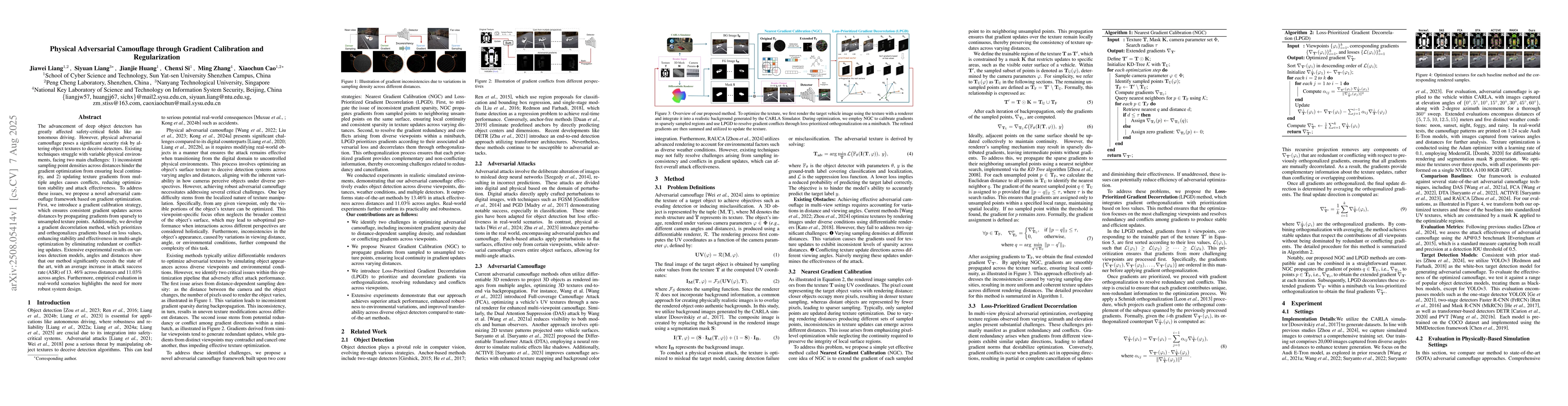 Thumbnail for Physical Adversarial Camouflage through Gradient Calibration and
  Regularization