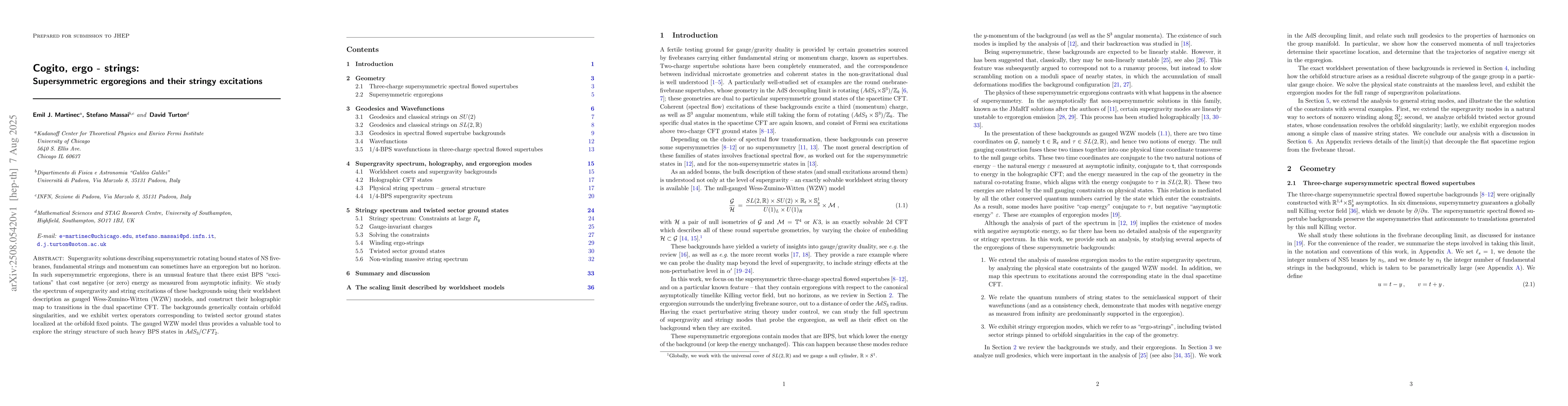 Thumbnail for Cogito, ergo - strings: Supersymmetric ergoregions and their stringy
  excitations