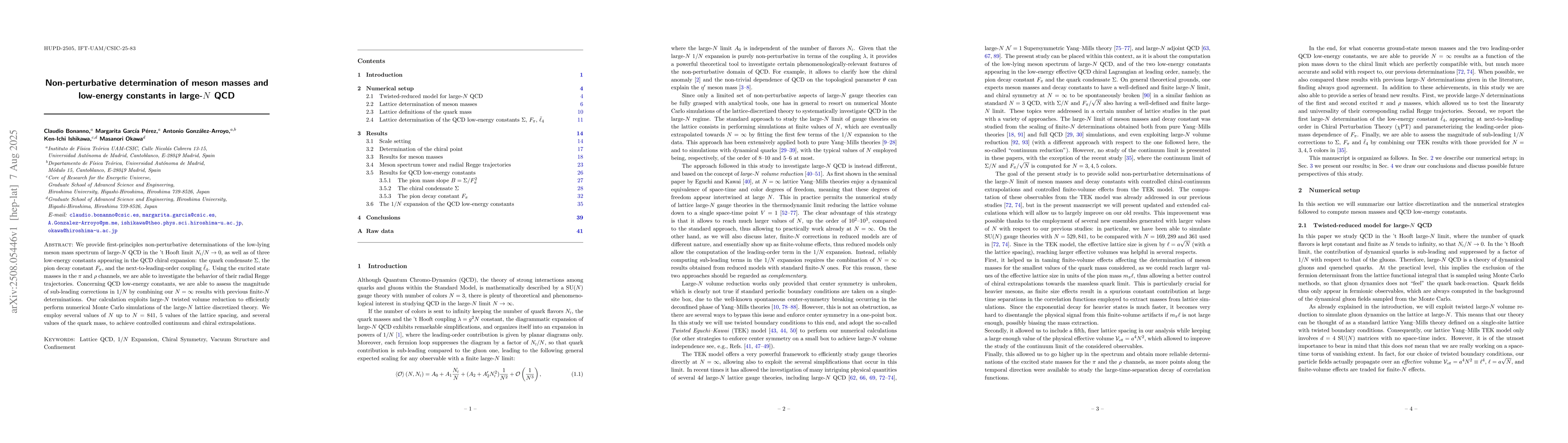 Thumbnail for Non-perturbative determination of meson masses and low-energy constants
  in large-$N$ QCD