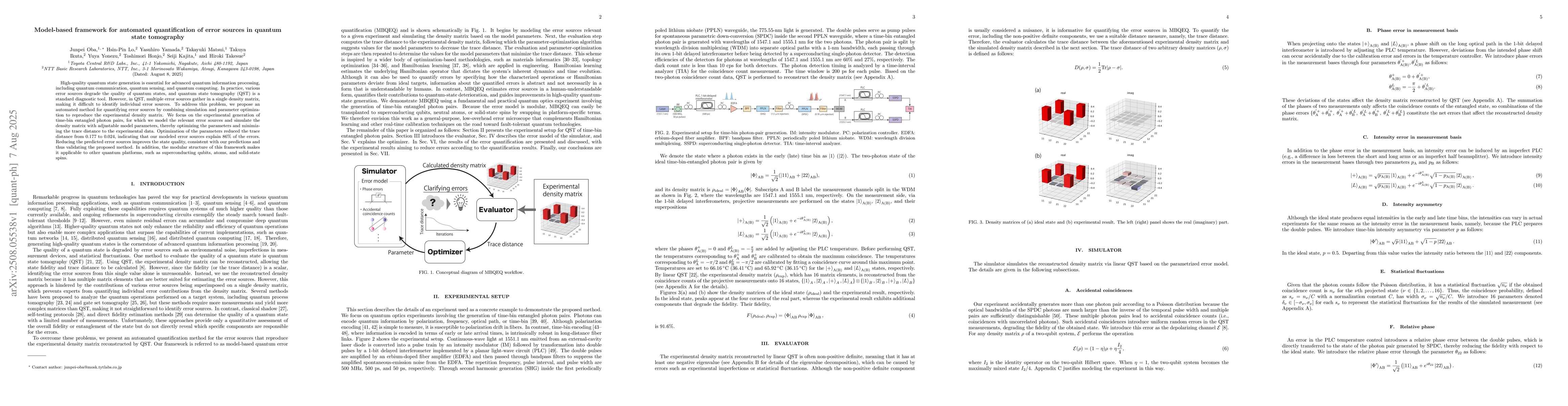 Thumbnail for Model-based framework for automated quantification of error sources in
  quantum state tomography