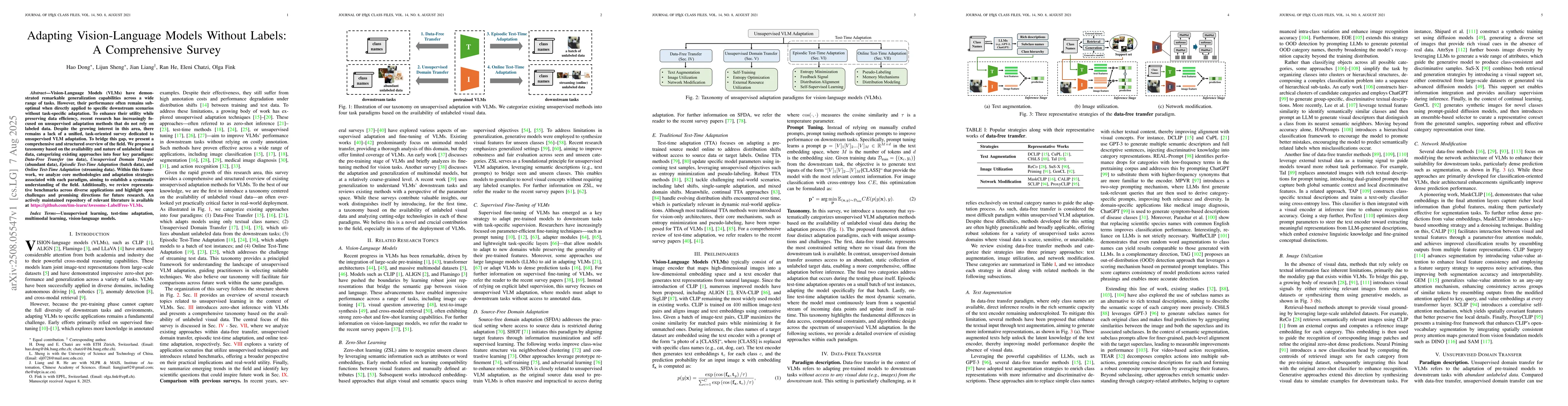 Thumbnail for Adapting Vision-Language Models Without Labels: A Comprehensive Survey