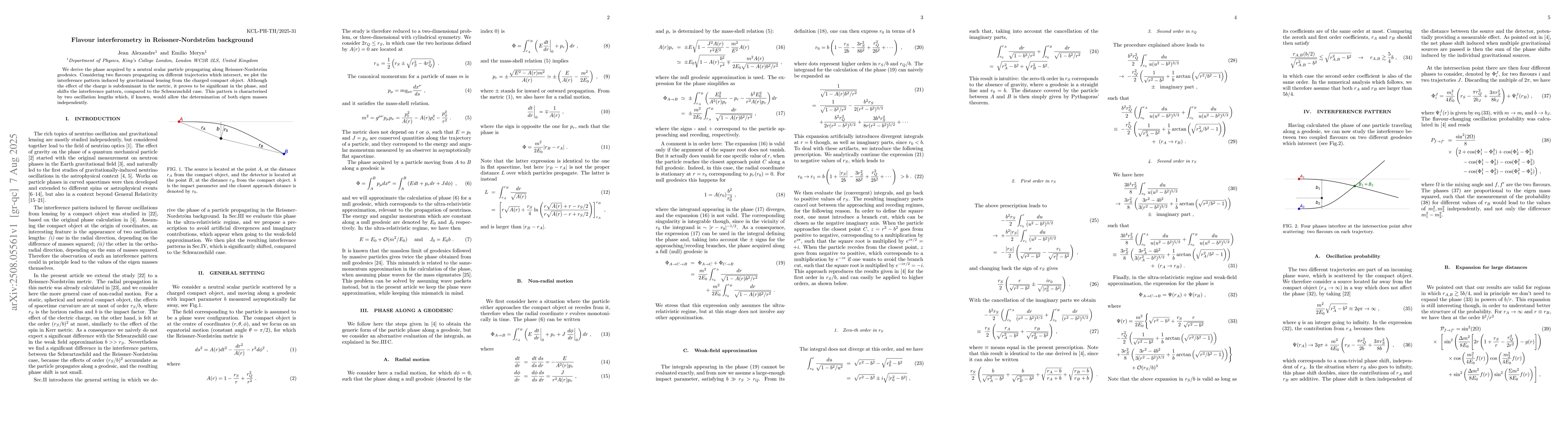 Thumbnail for Flavour interferometry in Reissner-Nordstrom background