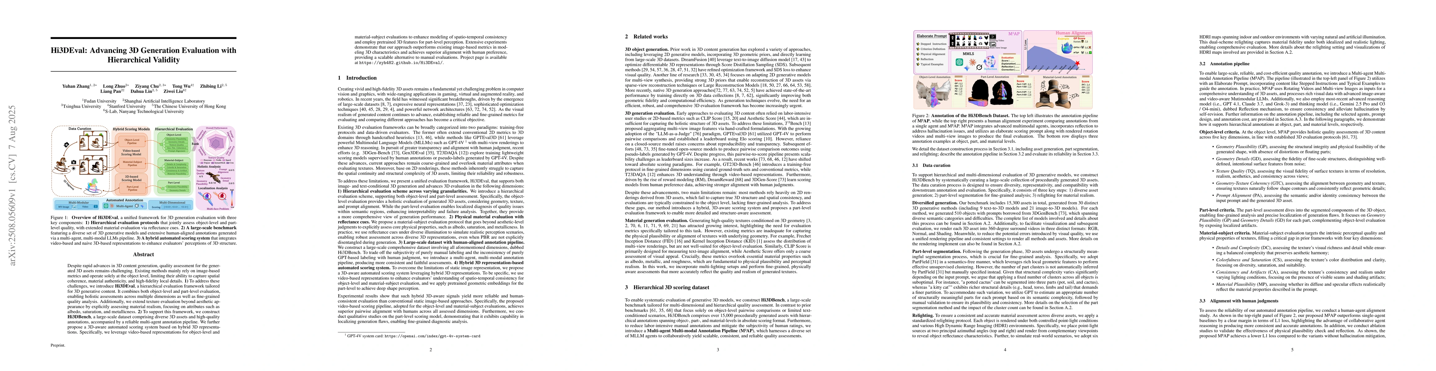 Thumbnail for Hi3DEval: Advancing 3D Generation Evaluation with Hierarchical Validity