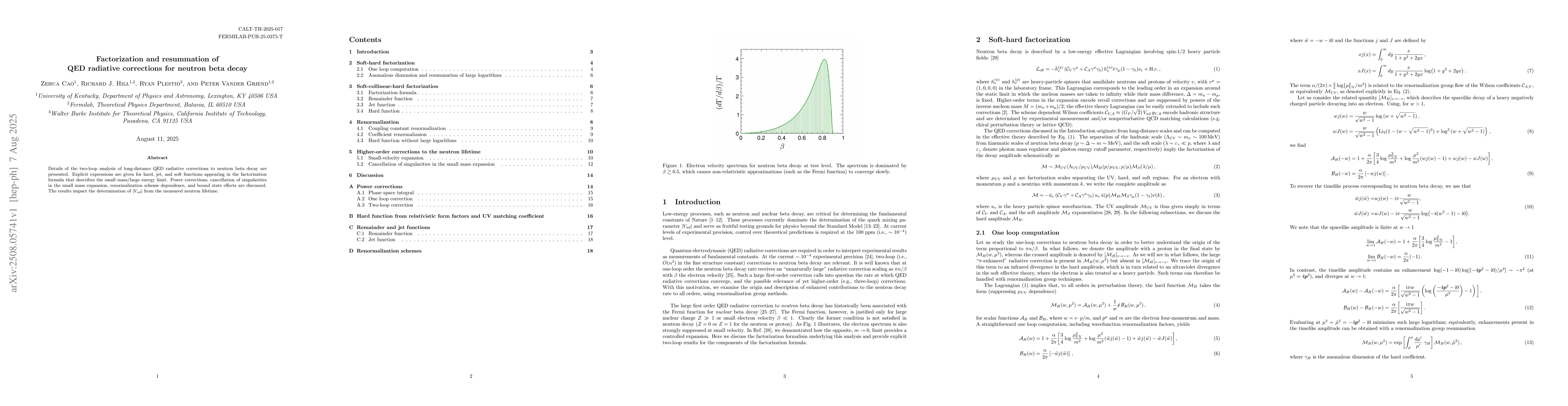 Thumbnail for Factorization and resummation of QED radiative corrections for neutron
  beta decay