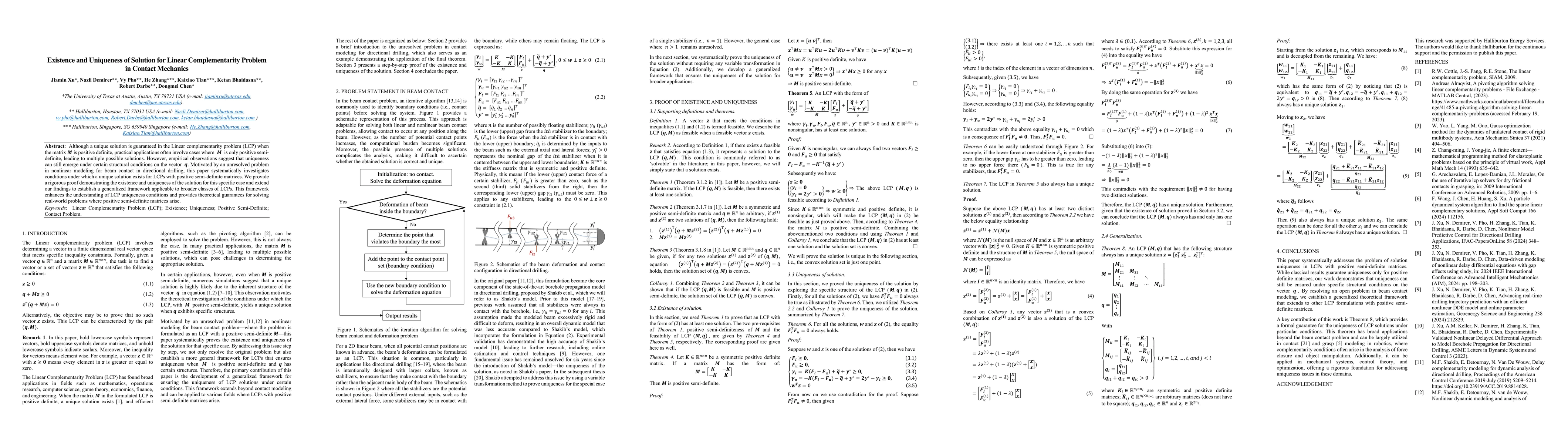 Thumbnail for Existence and Uniqueness of Solution for Linear Complementarity Problem
  in Contact Mechanics