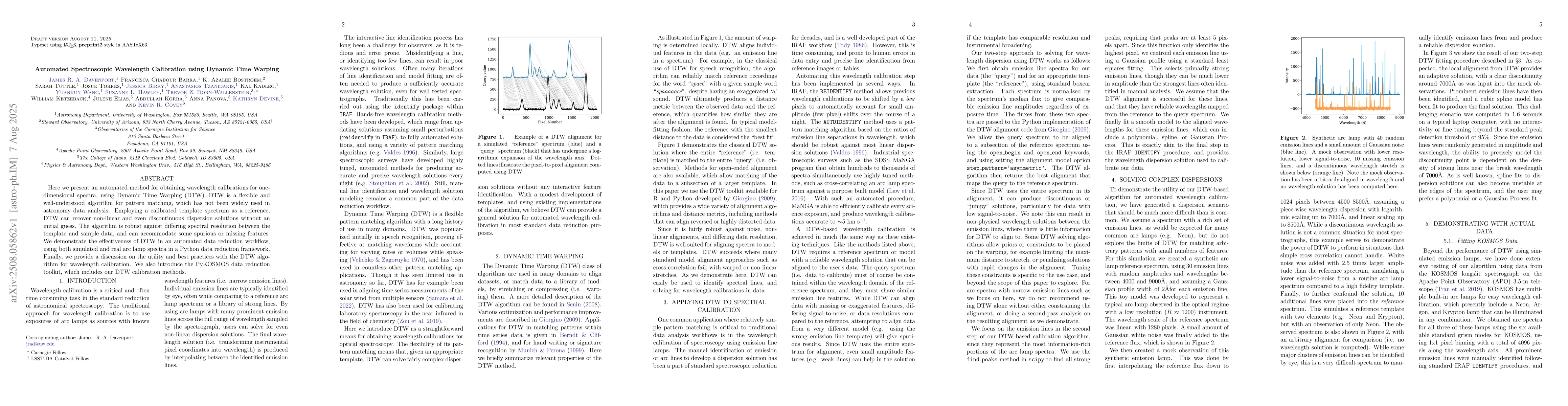 Thumbnail for Automated Spectroscopic Wavelength Calibration using Dynamic Time
  Warping