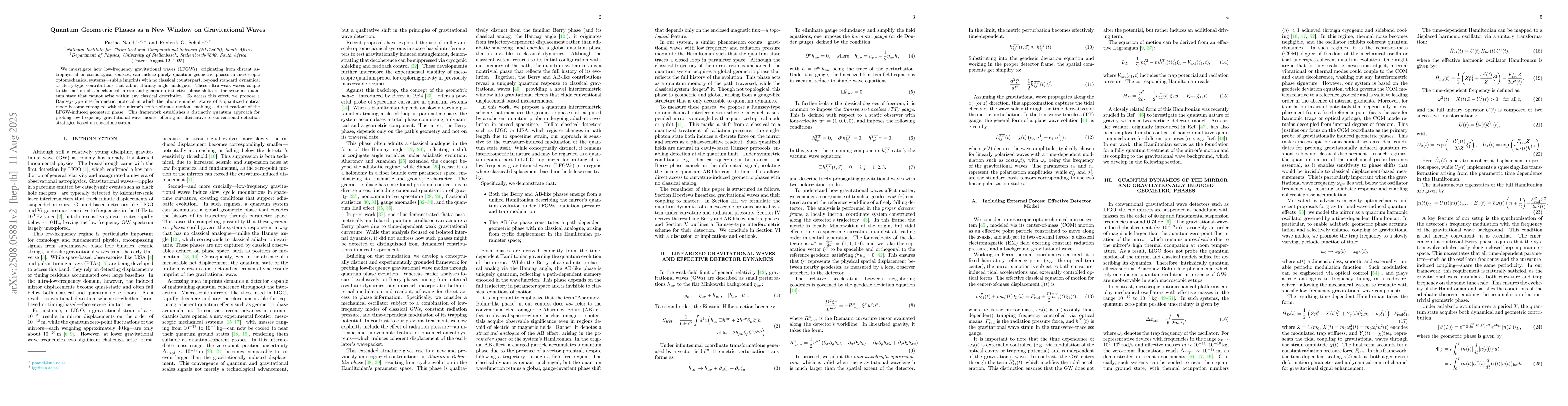Thumbnail for Quantum Geometric Phases as a New Window on Gravitational Waves