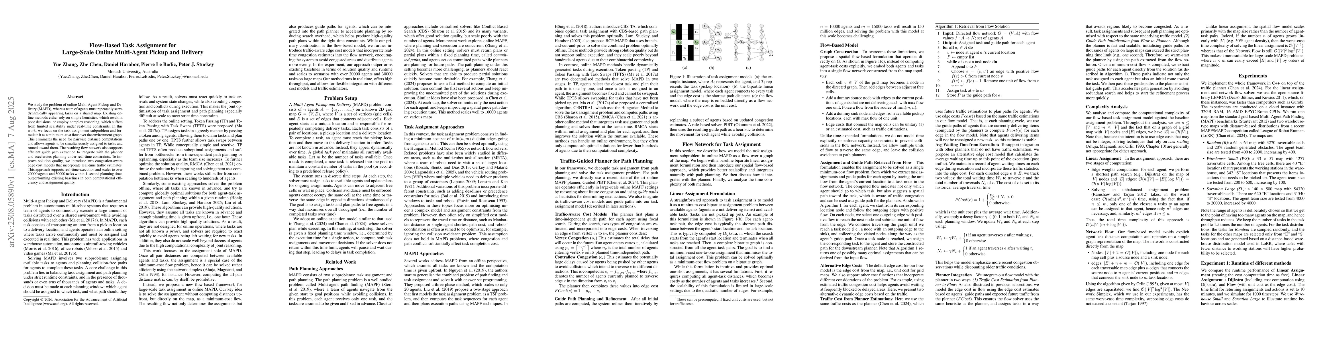 Thumbnail for Flow-Based Task Assignment for Large-Scale Online Multi-Agent Pickup and
  Delivery