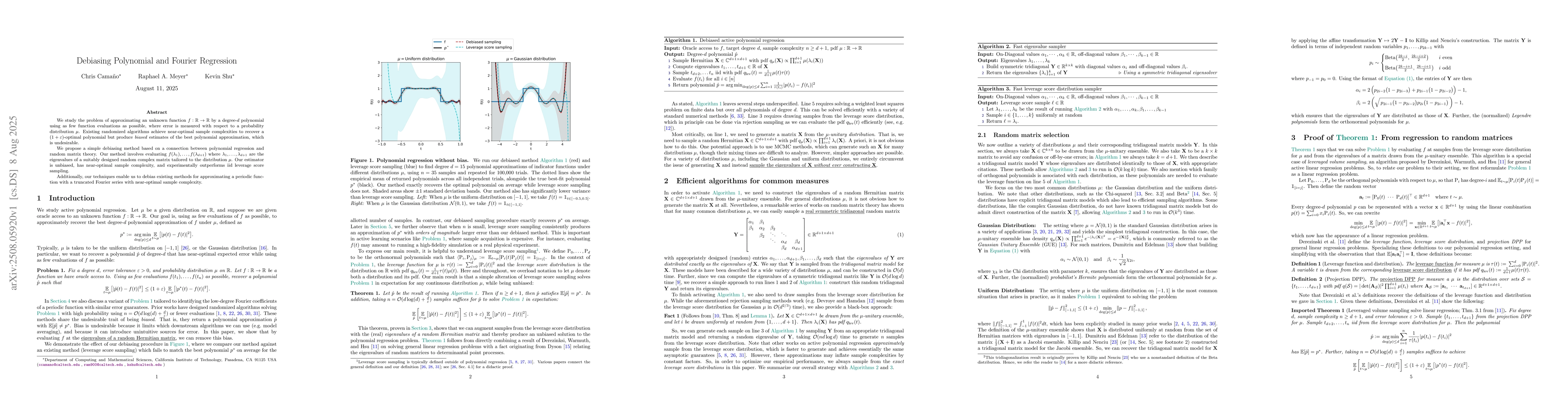 Thumbnail for Debiasing Polynomial and Fourier Regression