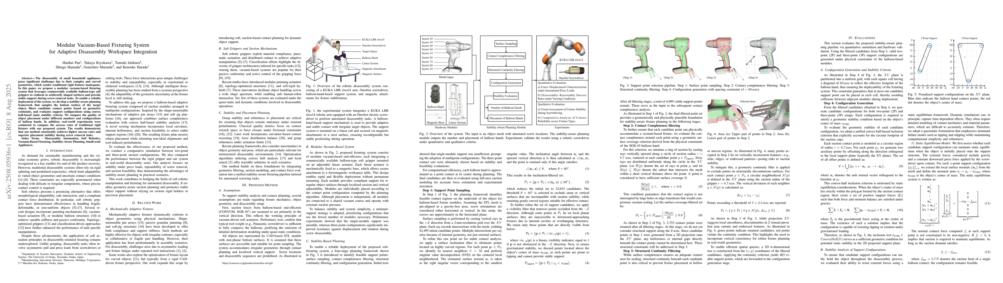 Thumbnail for Modular Vacuum-Based Fixturing System for Adaptive Disassembly Workspace
  Integration