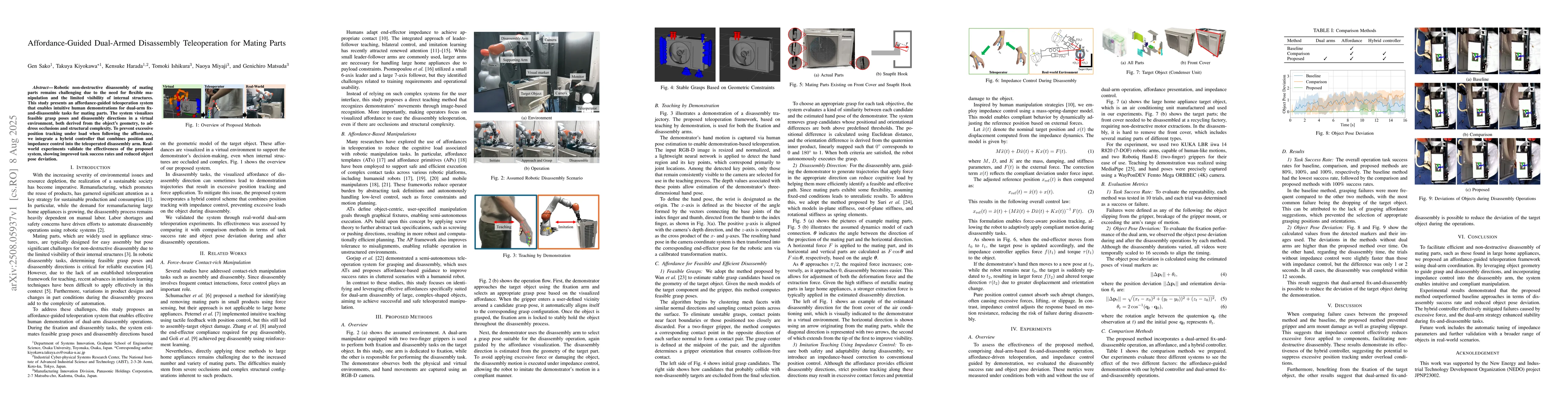 Thumbnail for Affordance-Guided Dual-Armed Disassembly Teleoperation for Mating Parts