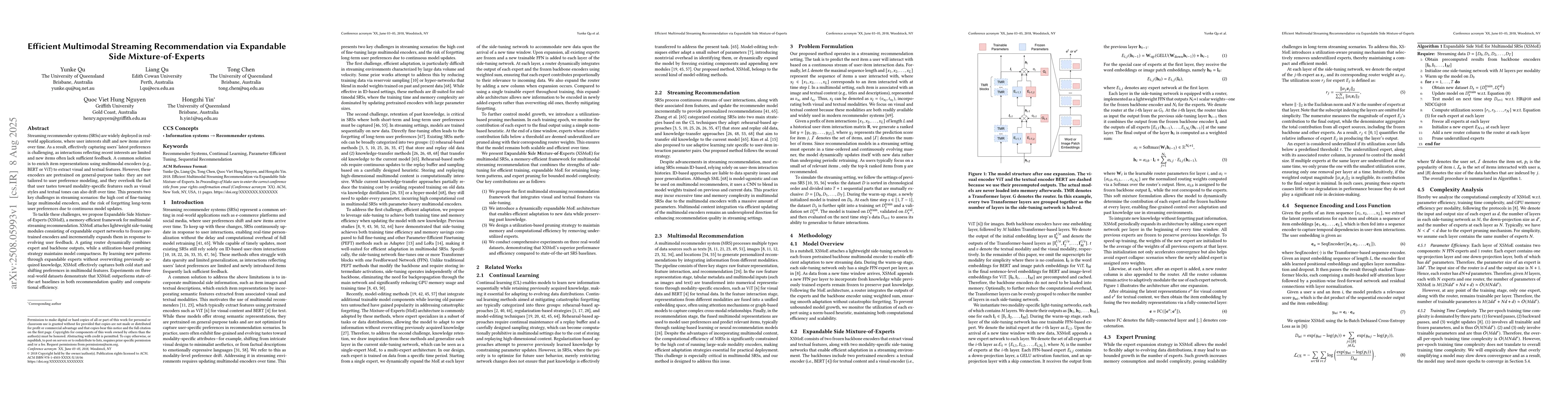 Thumbnail for Efficient Multimodal Streaming Recommendation via Expandable Side
  Mixture-of-Experts