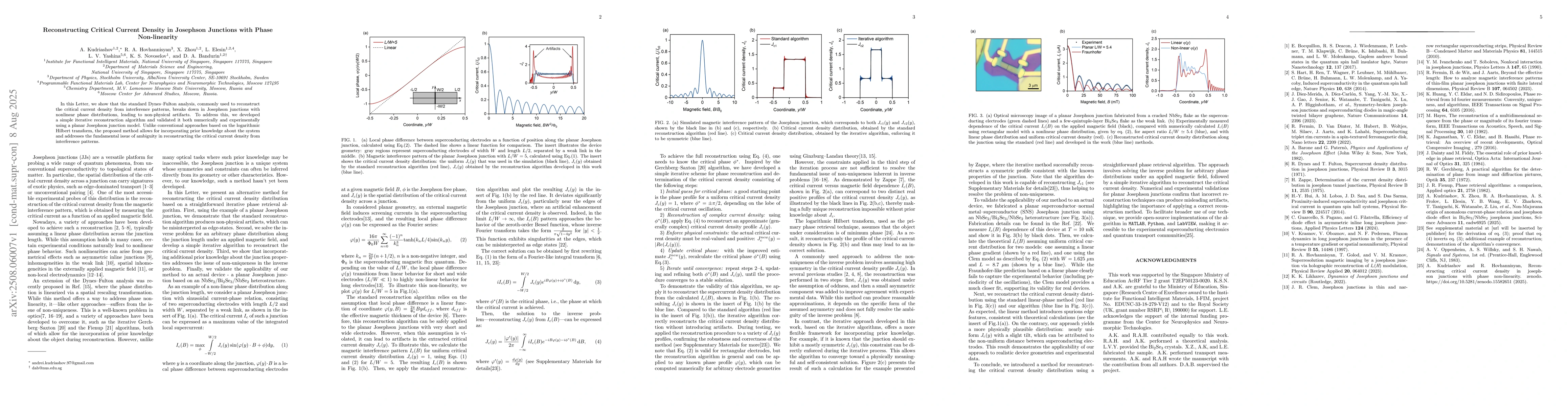 Thumbnail for Reconstructing Critical Current Density in Josephson Junctions with
  Phase Non-linearity
