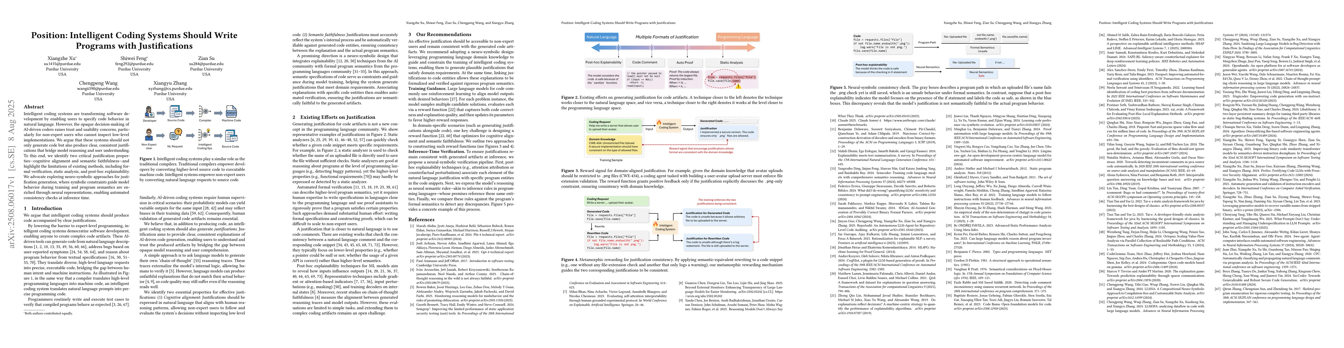 Thumbnail for Position: Intelligent Coding Systems Should Write Programs with
  Justifications